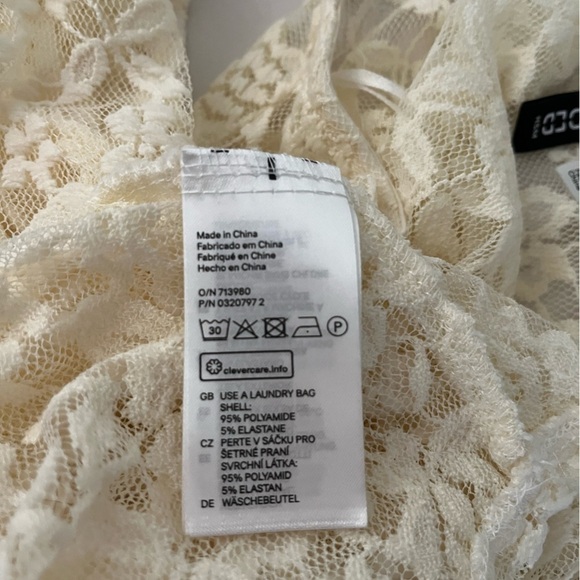 Ivory Lace 3/4 Sleeve Scoop Neck Top Medium - Picture 6 of 6